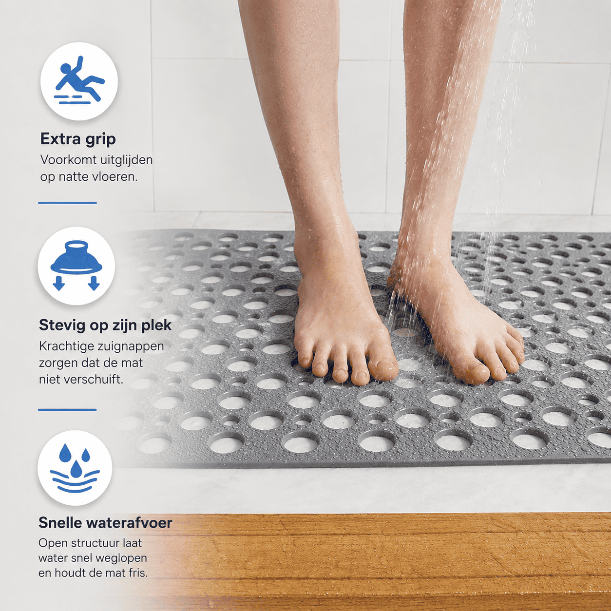 SafeStep™ - Anti Slip Mat | Douche met een Zeker Gevoel.