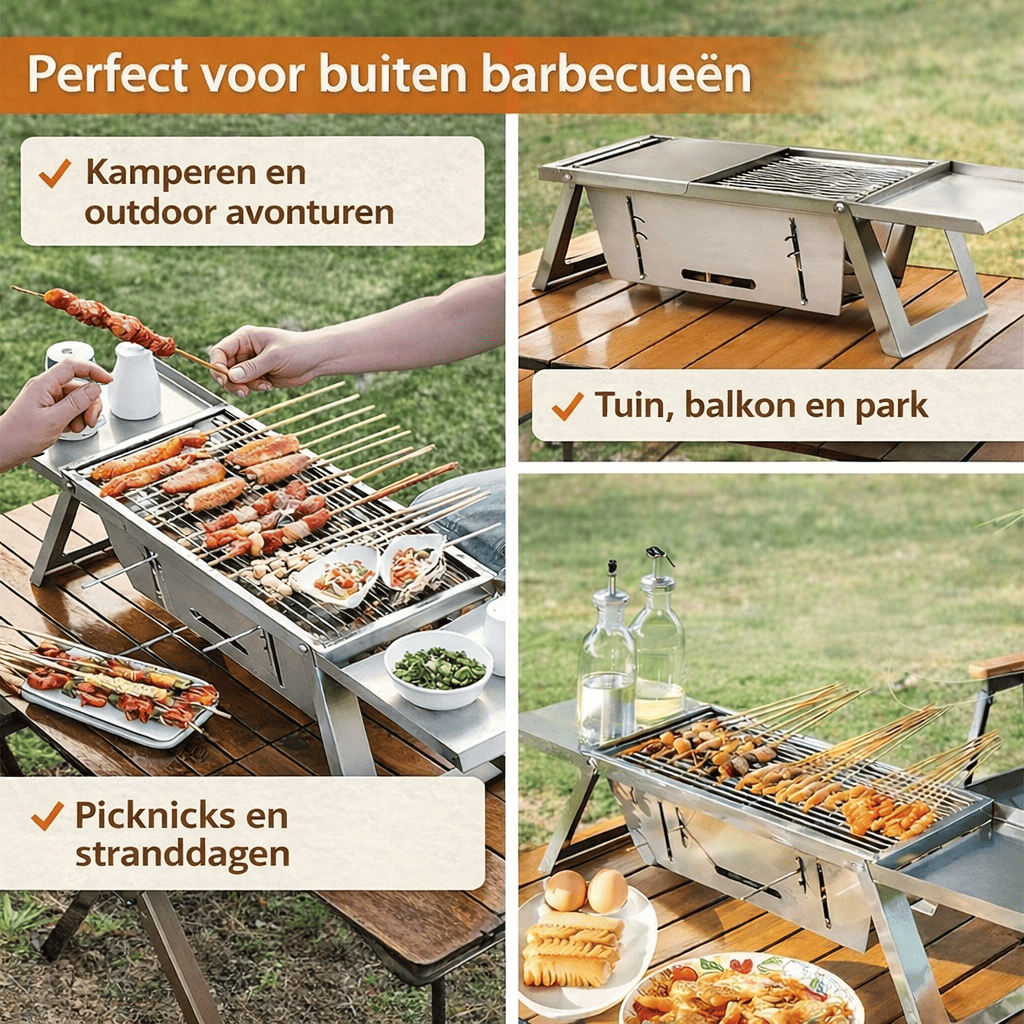 CompactGrill™ | Geniet van Moeiteloos Grillen Tijdens Elke Outdoor Activiteit.