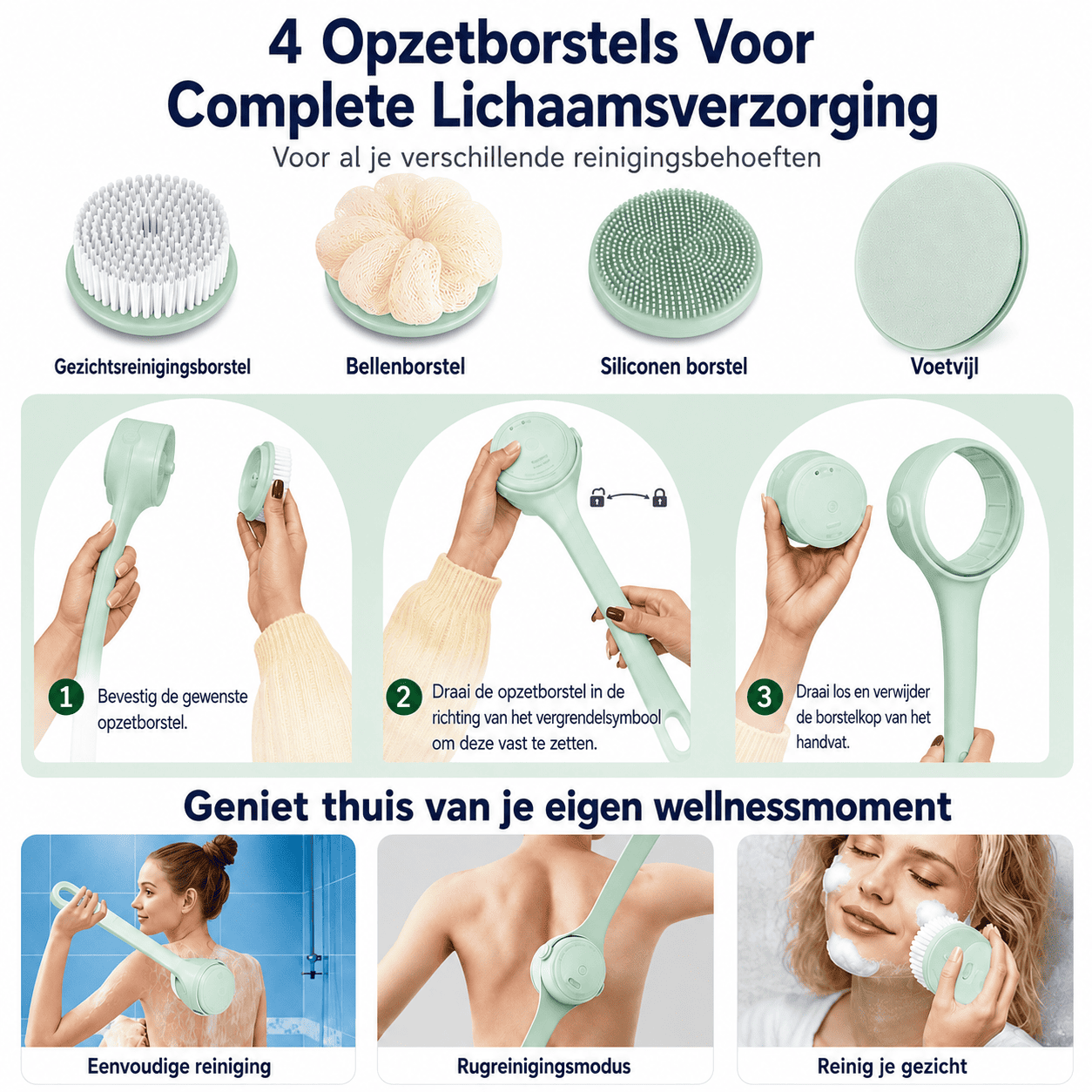 EasyScrub™ | Elektrische Rugborstel voor Moeilijk Bereikbare Plekken.