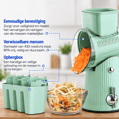 SlicePro™ | Vijf Snijfuncties, Eén Handige Keukenhulp