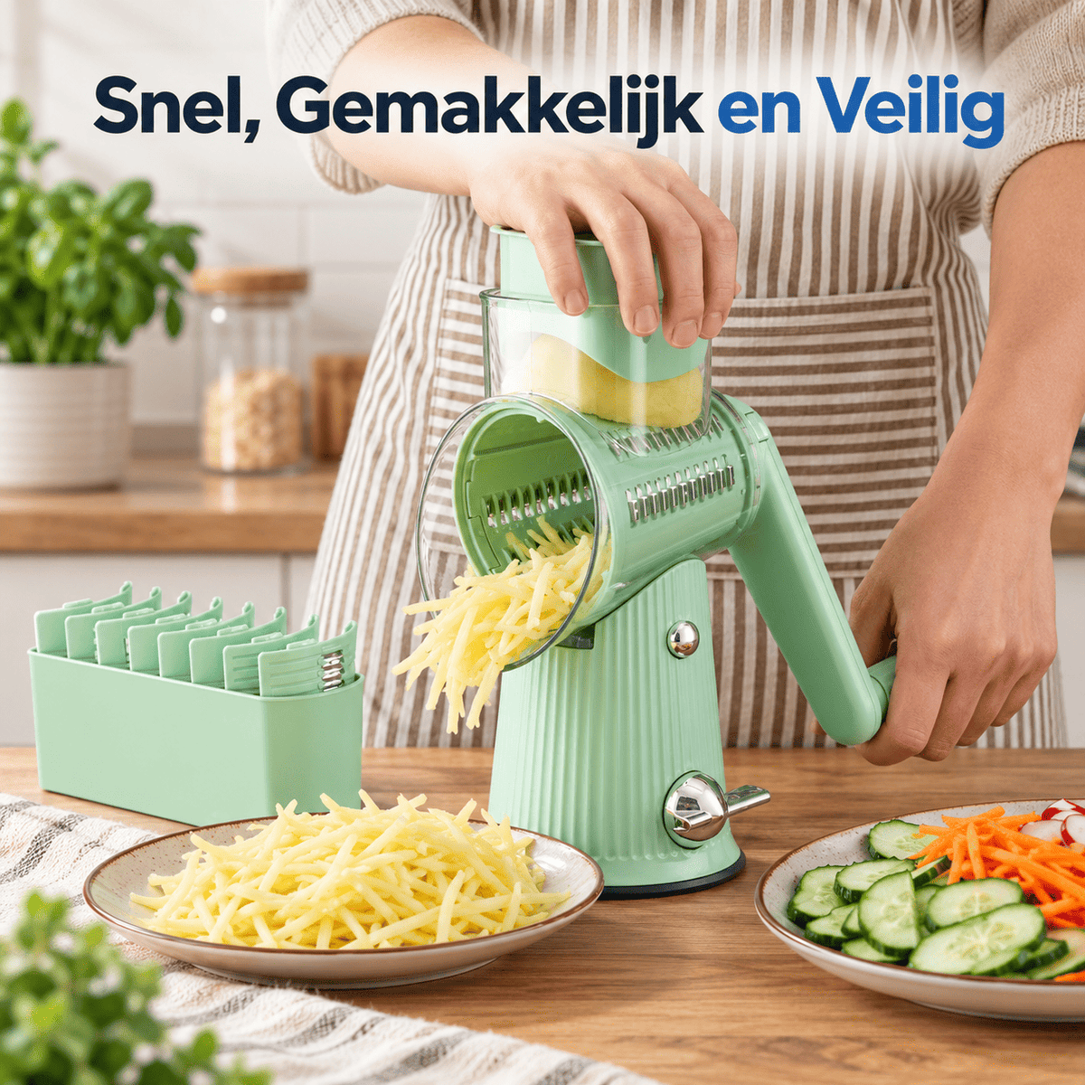 SlicePro™ | Vijf Snijfuncties, Eén Handige Keukenhulp