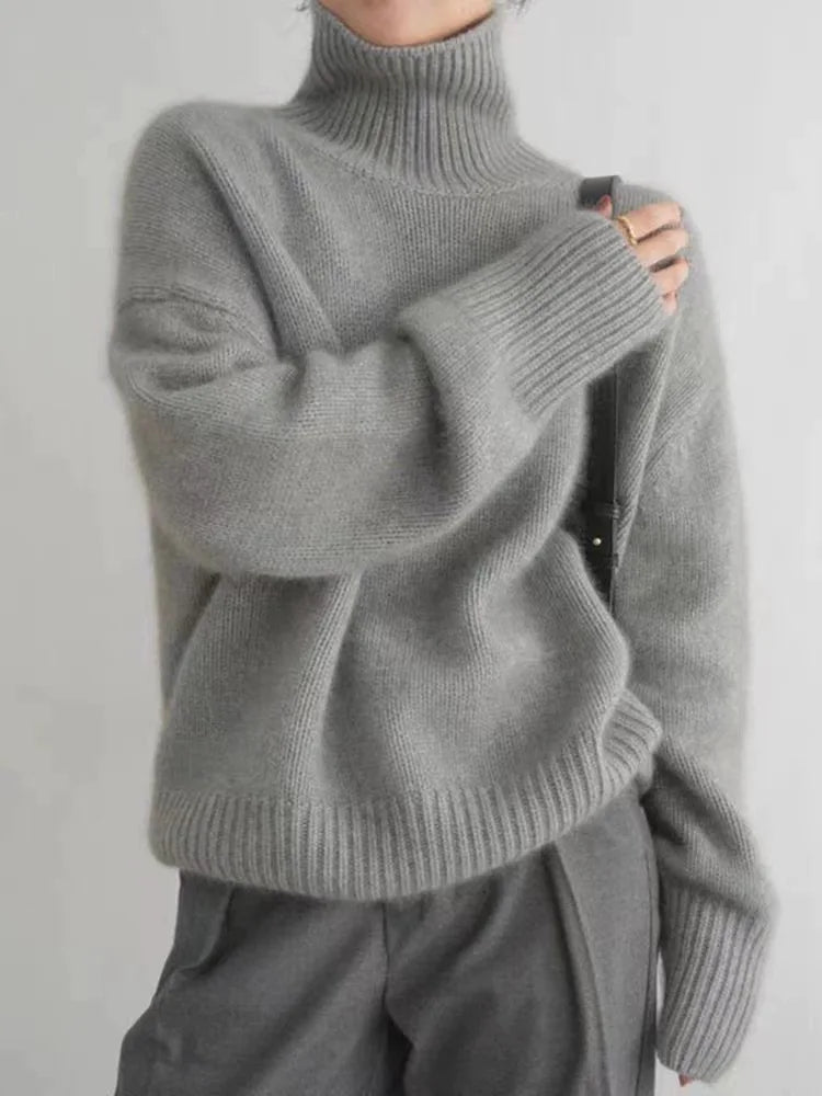 Inès | Pull à Col Montant en Cachemire