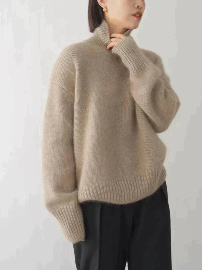 Inès | Pull à Col Montant en Cachemire