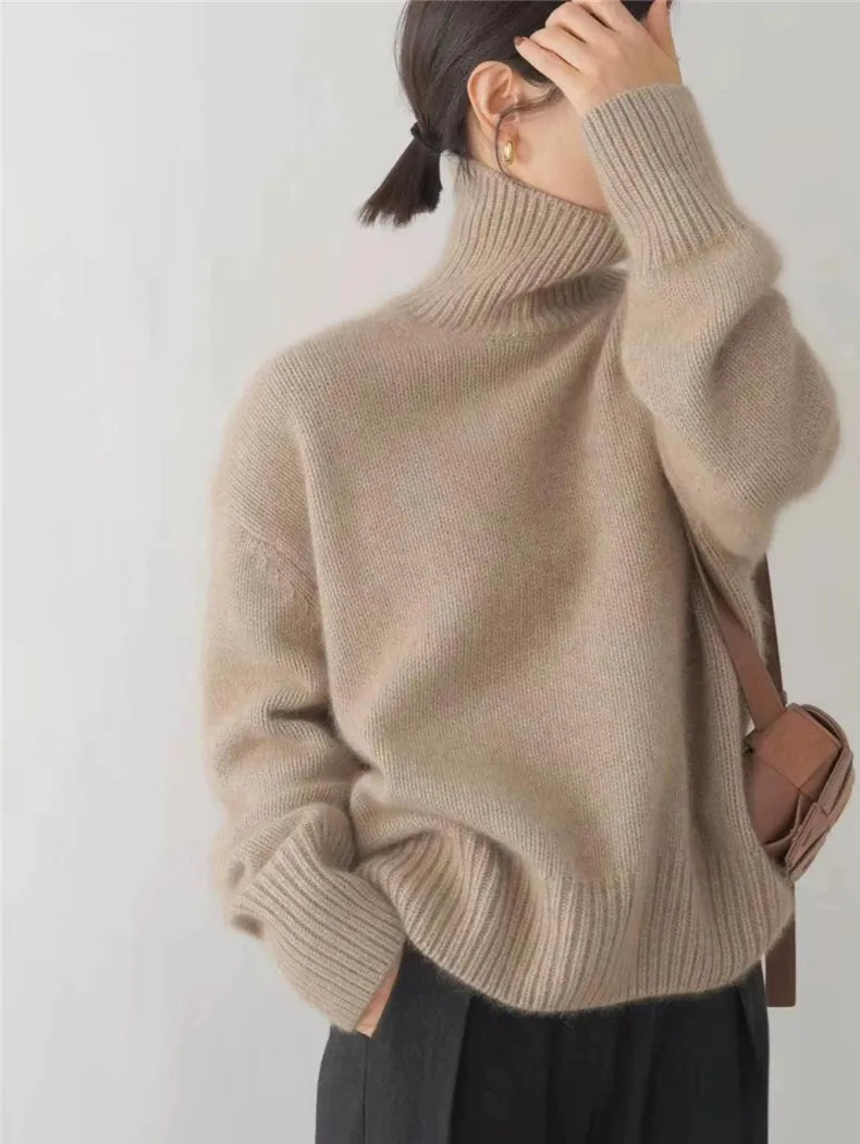 Inès | Pull à Col Montant en Cachemire
