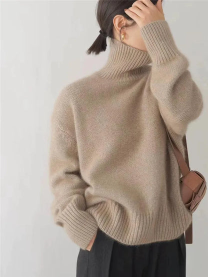 Inès | Pull à Col Montant en Cachemire