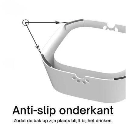 Onderkant van de drinkbak met afgebeelde antislipdelen