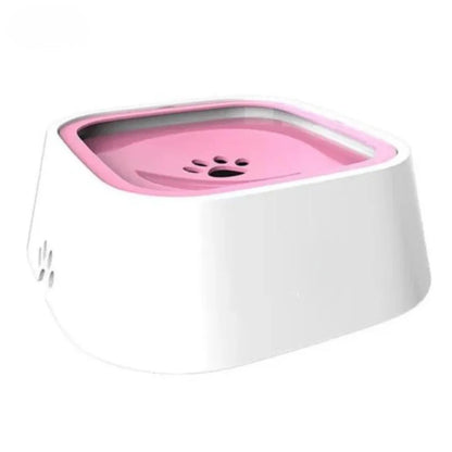 Witte drinkbak met roze bovenplaat en pootafdruk