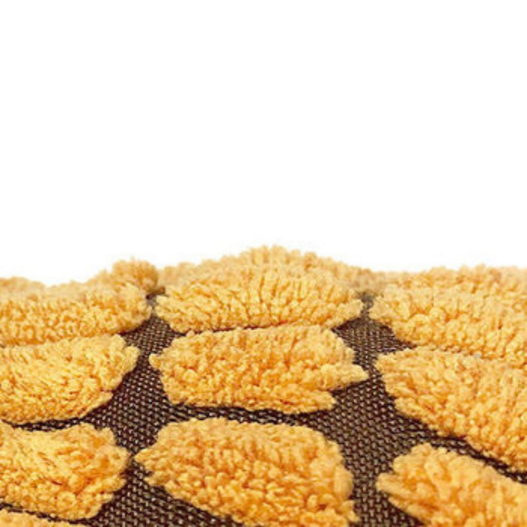 Detail van de structuur van het pluche materiaal