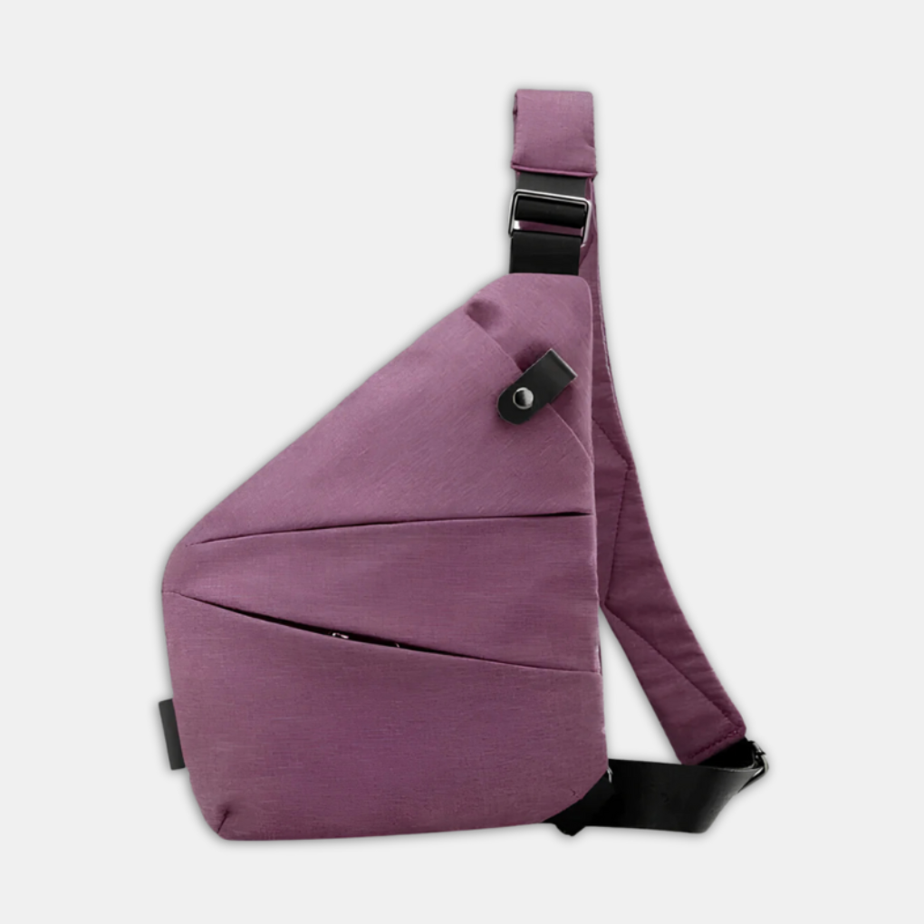 Oudroze crossbodytas met zwarte schouderband