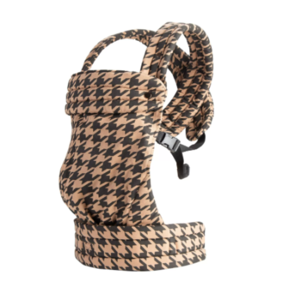 Bruine draagzak met pied-de-poulepatroon