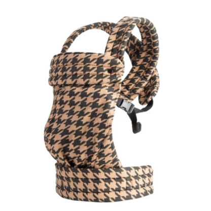 Bruine draagzak met pied-de-poulepatroon