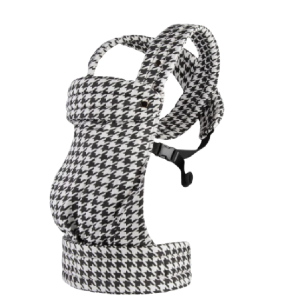 Draagzak met zwart-wit pied-de-poulepatroon