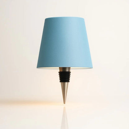 Blauwe fleslamp met kap en insteekpunt