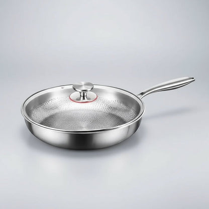 Koekenpan met gehamerd oppervlak en deksel