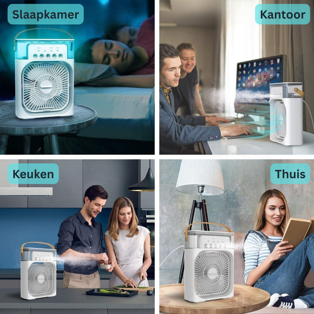 Luchtkoeler in slaapkamer, kantoor, keuken en woonkamer