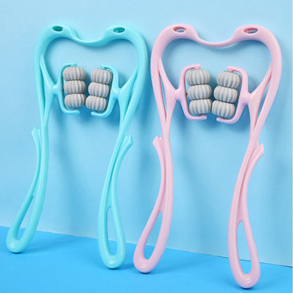 Blauwe en roze nekmassagers naast elkaar